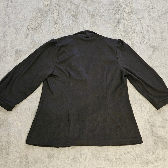 Cato Woman Black Knit Blazer Jacket Shawl Collar 3/4 Sleeve Plus Size 14/16W - Picture 9 of 9